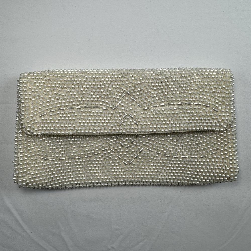 Vtg Faux Pearl Bags By Susan Beaded Japan‎ 1950s Coin Purse Clutch